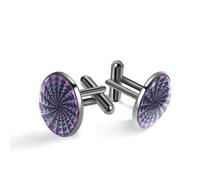 Gemelli da uomo, gemelli astratti a spirale mandala, motivo floreale, gemelli classici neri per camicia, matrimonio, lavoro, compleanno, gioielli regalo