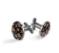 Gemelli da uomo, gemelli classici da uomo, motivo teschio di zucchero e peperoncino, per camicia, matrimonio, lavoro, compleanno, idea regalo