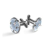 Gemelli da uomo, gemelli da uomo, con panda felice nella foresta, montagna e nuvola, gemelli classici neri per camicia, matrimonio, lavoro, compleanno, gioielli regalo