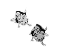 Gemelli da uomo, gemelli da uomo in argento con leone per camicie da smoking, 2,2 x 2,2 cm