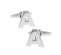Gemelli da uomo, gemelli da uomo in argento, lettera A, per camicie da smoking, 1,9 x 1,6 cm