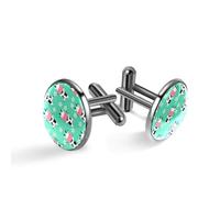 Gemelli da uomo, gemelli da uomo, motivo mucca che mangia erba fiori modello gemelli per uomo, gemelli classici neri per abito camicia matrimonio lavoro compleanno gioielli regalo