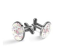 Gemelli da uomo, gemelli da uomo, motivo principessa Piggy Piggy Piggy Ballet Crown Magic Pig Pattern Gemelli per uomo, gemelli classici neri per abito camicia matrimonio lavoro compleanno gioielli