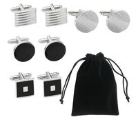 Gemelli da uomo in argento, 4 paia di gemelli eleganti da uomo, gemelli da matrimonio e accessori per lo sposo, regalo per professionisti aziendali ed eventi formali