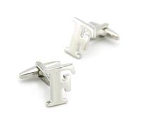 Gemelli da uomo in ottone con lettere, 26 modelli dell'alfabeto inglese, accessori per camicie formali,Colore 11,Taglia unica