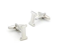 Gemelli da uomo in ottone con lettere, 26 modelli dell'alfabeto inglese, accessori per camicie formali,Colore 4,Taglia unica