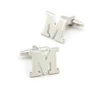 Gemelli da uomo in ottone con lettere, 26 modelli dell'alfabeto inglese, accessori per camicie formali,Colore 16,Taglia unica