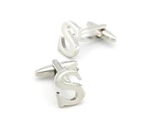 Gemelli da uomo in ottone con lettere, 26 modelli dell'alfabeto inglese, accessori per camicie formali,Colore 14,Taglia unica