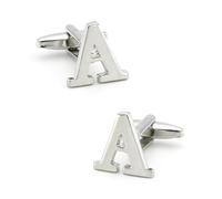 Gemelli da uomo in ottone con lettere, 26 modelli dell'alfabeto inglese, accessori per camicie formali,Colore 1,Taglia unica