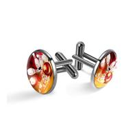 Gemelli da uomo, motivo palla da bowling rossa che si schianta contro i perni, gemelli classici neri per camicia da matrimonio, lavoro, compleanno, gioielli regalo