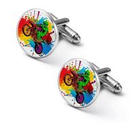 Gemelli da uomo per moto da cross, stile smoking, set di 2 gemelli, accessori di gioielleria alla moda