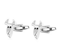 Gemelli da uomo per smoking, argento gemelli da donna in acciaio inox testa di toro zircone cubico regalo aziendale 1,2 x 1,7 cm