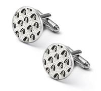Gemelli da uomo personalizzati con cane Springer Spaniel inglese classico da lavoro, per camicia da matrimonio, idea regalo, 1,8 cm 2 cm, 2.0cm, Metallo