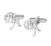 Gemelli da Uomo Personalizzati con Incisione Personalizzata di Nome e Data 1 Paio di Gemelli da Uomo Regalo per San Valentino Anniversario Festa del Papà (Argento 2)