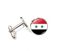 Gemelli da uomo, regalo aziendale con bandiera nazionale della Siria, gemelli per camicia da smoking, gemelli classici per testimoni dello sposo, gemelli da matrimonio per padre, marito, fidanzato