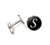 Gemelli da uomo, regalo aziendale Semplice bianco con iniziali A-Z, gemelli da uomo, gemelli per camicia da smoking, gemelli classici per testimoni dello sposo, gemelli da matrimonio per padre, marito