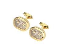 Gemelli da uomo Steampunk Tourbillon, design con ingranaggi in acciaio inossidabile, accessori in stile meccanico,Oro,Taglia unica
