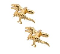 Gemelli da uomo unici, gemelli da sposa a forma di dinosauro, gioielli argento/oro, per camicia e smoking, con confezione regalo, 25x18MM, Nessuna pietra preziosa