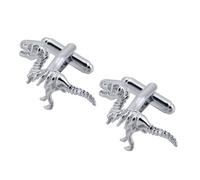 Gemelli da uomo unici, gemelli da sposa a forma di dinosauro, gioielli argento/oro, per camicia e smoking, con confezione regalo, 25x18MM, Nessuna pietra preziosa