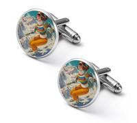Gemelli da uomo vintage con motivo sci, gemelli per camicia, gemelli per smoking da lavoro