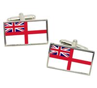 Gemelli Dello Stemma Della Royal Navy Ensign Bianchi Rettangolari In Scatola