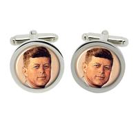 Gemelli Di Cuffia Del Presidente John F. Kennedy In Scatola Di Cromo