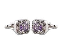 Gemelli di Gemelli Viola di Gemelli del Diamante di Alta qualità 1 Paio Gemelli dei Gemelli di Cerimonia Nuziale di Affari del Vestito degli Uomini Fashion Processing