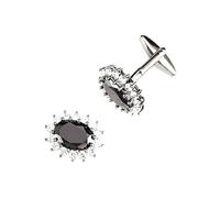 Gemelli di lusso da uomo con cristalli di strass, gemelli da camicia, adatti per matrimoni, regali aziendali, anniversari e compleanni.,Nero,4 pezzi