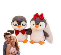 Gemelli di peluche a pinguino - Morbidi personaggi in tessuto, pacchetto giocattoli sul tema dell'amore, decorazioni per matrimoni abbellenti, durevoli, creativi, moderni, ricordo a sorpresa per