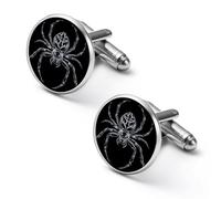 Gemelli divertenti a forma di ragno, alla moda, da uomo, accessori per camicia, per matrimoni e affari, 1.7cm, Metallo, Non pietra preziosa