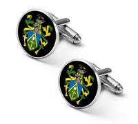 Gemelli divertenti con stemma delle isole Pitcairn, alla moda, da uomo, accessori per camicia, per matrimoni aziendali, 1.7cm, Metallo, Non pietra preziosa