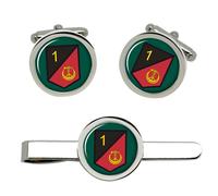 Gemelli e Fermacravatta Set Giftshop UK Forze Difesa Irlandesi Argento 1