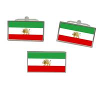 Gemelli E Fermacravatta Set Iran Leone E Sole Bandiera