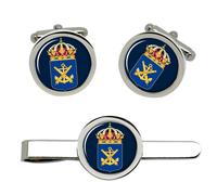 Gemelli E Fermacravatta Set Svenska marinens Cufflinks E Tie Clip GBP