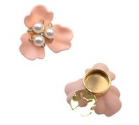 Gemelli eleganti con perle floreali a tre petali da 2 pezzi con accenti di strass - Installazione perfetta for camicie e abiti