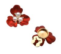 Gemelli eleganti con perle floreali a tre petali da 2 pezzi con accenti di strass - Installazione perfetta for camicie e abiti