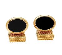 Gemelli ellissoidali moderni levigati per camicette eleganti Gioco semplice con qualsiasi outfit Gemelli a catena ellissoidali in bronzo maschile