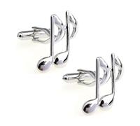 Gemelli for appassionati di musica in ottone con design di strumenti musicali e confezione regalo(Music Note)