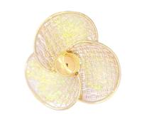 Gemelli geometrici alla moda con goffratura floreale e rivestimento anti ossidazione, gemelli adatti per l'uso quotidiano in ufficio, motivo floreale retrò, One Size, come descritto, come descritto