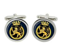 Gemelli HMS Lion Royal Navy Argento in Scatola Cromata