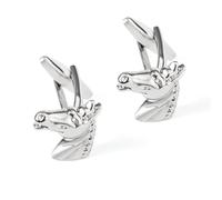 Gemelli in argento, gemelli da uomo a forma di testa di cavallo, set di gemelli per matrimoni e affari, Misura unica, Rame, Nessuna pietra preziosa
