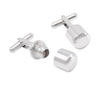 Gemelli in argento, gemelli da uomo per smoking e sigari che sfregano il padre dello sposo, Misura unica, Acciaio inossidabile, Nessuna pietra preziosa