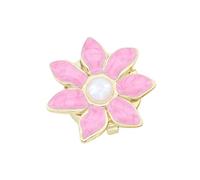 Gemelli in lega di zinco con perla con fiore smaltato a sette petali, per camicie formali e abbigliamento da lavoro, accessori per abiti formali, One Size, come descritto, come descritto