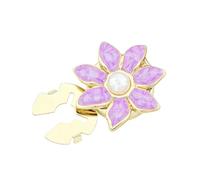 Gemelli in lega di zinco con perla con fiore smaltato a sette petali, per camicie formali e abbigliamento da lavoro, accessori per abiti formali, One Size, come descritto, come descritto