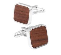 Gemelli in legno quadrati maschili francesi cuffio in legno massiccio di maniche francese.