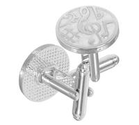 Gemelli Musicali Rotondi in Lega Argento per Camicia Elegante | Design Decorativo e Compatto, per Concerti e Eventi a Tema Musicale, Adatti a Gentiluomini e Musicisti