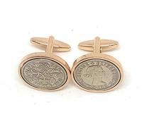 Gemelli originali 1961 da sei pence portafortuna per 6 anni, ideali per un 65° compleanno HT Rose GLD