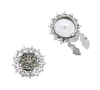 Gemelli ovali tempestati di cristalli brillanti, struttura ergonomica in lega, soluzione di fissaggio rapido per guardaroba alla moda, gemelli da ufficio robusti in lega, Misura unica, come descritto