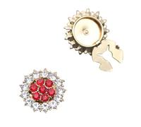 Gemelli ovali tempestati di cristalli brillanti, struttura ergonomica in lega, soluzione di fissaggio rapido per guardaroba alla moda, gemelli da ufficio robusti in lega, Misura unica, come descritto