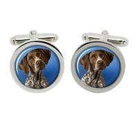 Gemelli Per Camicia German Shorthaired Pointer In Scatola Di Cromo